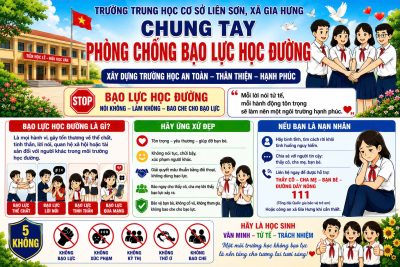 “Mỗi ngày đến trường là một ngày vui – Không bạo lực học đường, không bắt nạt, không thờ ơ trước cái xấu.”